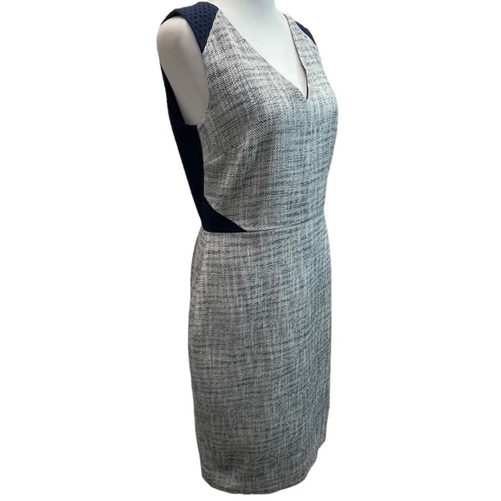 J. Crew Navy Grey Tweed Dress Size 4 Women’s Sleeveless - Picture 3 of 7
